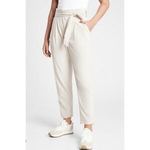 Athleta Skyline Pants Women's Size 26 Beige Paperbag Tie Waist Semi Formal
